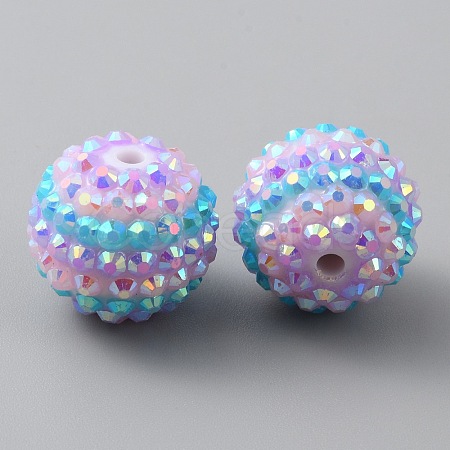 Resin Rhinestone Beads RESI-WH0034-35-1