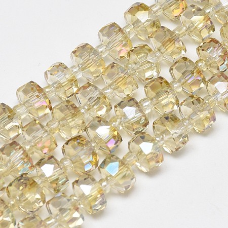 Electroplate Glass Beads Strands EGLA-Q083-10mm-D01-1
