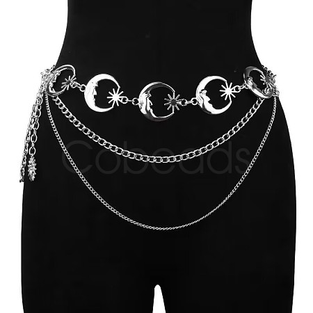Alloy Moon Link 3 Layer Waist Chains for Women WGF4895-08-1