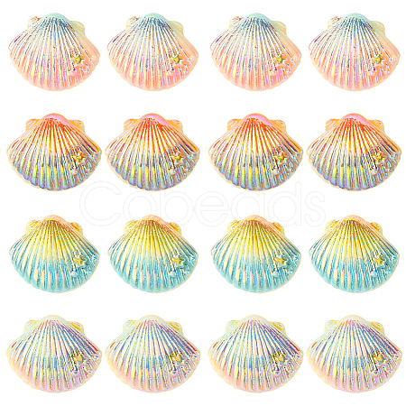 40Pcs 4 Colors Opaque Resin Cabochons CRES-SC0003-11-1
