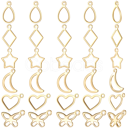 150Pcs 6 Styles 304 Stainless Steel Charms STAS-BBC0009-51-1