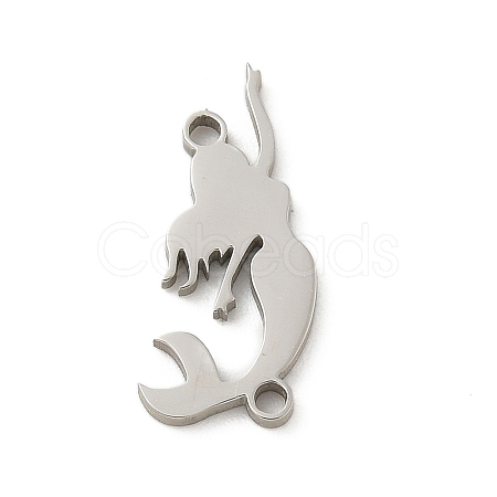 201 Stainless Steel Laser Cut Connector Charms STAS-R133-02P-05-1