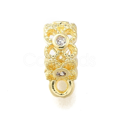 Brass with Cubic Zirconia Tube Bails KK-Q048-01G-1