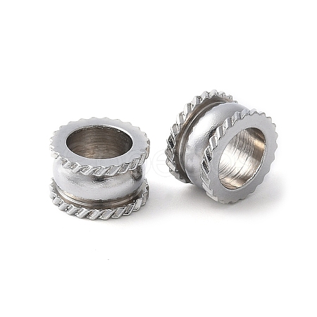 201 Stainless Steel European Beads STAS-Z124-06B-P-1