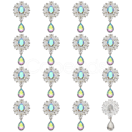 16Pcs Alloy Rhinestone Cabochons FIND-FG0004-26C-1