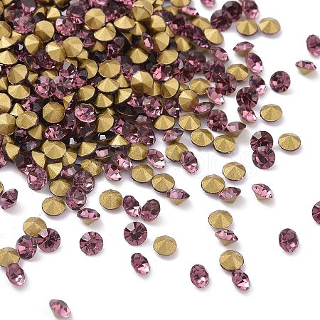 Back Plated Grade A Diamond Glass Pointed Rhinestone RGLA-SS6-015-1