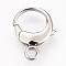 Tarnish Resistant 304 Stainless Steel Lobster Claw Clasps, Stainless Steel Color, 16.5x13x3.5mm, Hole: 2.5mm