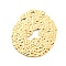 304 Stainless Steel Cabochon, Textured, Flat Round, Real 18K Gold Plated, 36x32x1.5mm