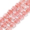 Cherry Quartz Glass Beads Strands, with Seed Beads, Puffed Star, 14~15.5x15~16x6.5~7mm, Hole: 1mm, about 24~25pcs/strand, 15.55''~15.95''(39.5~40.5cm)