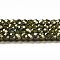 Cubic Zirconia Bead Strands, Faceted Rondelle, Dark Olive Green, 3x2mm, Hole: 0.6mm, about 164~172pcs/strand, 14.57~14.88 inch(37~37.8cm)