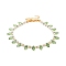 Acrylic Leaf Charm Anklets with Imitation Pearl Beaded for Women, Golden, 9-1/8 inch(23cm)