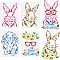 4Pcs 4 Styles PET Hollow Out Drawing Painting Stencils Sets, for DIY Scrapbook, Photo Album, Easter Egg & Rabbit & Word, Rabbit Pattern, 29.7x21cm, about 1pc/style