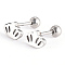 Tarnish Resistant 201 Stainless Steel Barbell Cartilage Earrings, Screw Back Earrings, with 304 Stainless Steel Pins, Crown, Stainless Steel Color, 5.5x8x2mm, Pin: 1mm