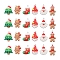 24Pcs 6 Styles Christmas Opaque Resin Pendants, with Platinum Tone Iron Loops, Gingerbread Man & Gnome & Santa Claus, Mixed Shapes, Mixed Color, 26.5~33x18~22x5.5~7.5mm, Hole: 2x2.5~3mm,  4pcs/style