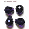 Imitation Austrian Crystal Beads, Grade AAA, K9 Glass, Faceted, Drop, Indigo, 6x8mm, Hole: 0.7~0.9mm