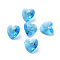 Glass Rhinestone Charms, Faceted, Heart, Aquamarine, 10x10x5mm, Hole: 1mm