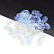 Transparent Glass Pendants, Leaf Charms, Clear AB, 18x11x3mm, Hole: 1.2mm