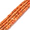 Natural Imperial Jasper Beads Strands, Dyed, Column, Dark Orange, 4~4.5x4mm, Hole: 0.5mm, about 85~88pcs/strand, 15.2''(38.5cm)