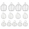 30Pcs 3 Style Iron Wire Pendants, Hollow, Round, Platinum, 15~30x14~25mm, Hole: 2~4mm, 10pcs/style