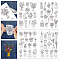 4 Sheets 11.6x8.2 Inch Stick and Stitch Embroidery Patterns, Non-woven Fabrics Water Soluble Embroidery Stabilizers, Vase, 297x210mmm