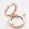 Alloy Magnetic Locket Pendants PALLOY-T052-23RG-3