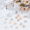 24Pcs 4 Styles Brass Stud Earring Findings KK-ME0002-44-4