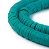 Flat Round Handmade Polymer Clay Beads CLAY-R067-8.0mm-07-2