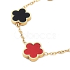 Flower Resin & Shell Link Chain Bracelets BJEW-K247-01G-05-2