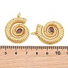 Brass Micro Pave FireBrick Cubic Zirconia Pendants CU-CBA3297-02G-3