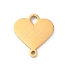 304 Stainless Steel Heart Connector Charms STAS-R222-01G-1