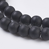 Synthetical Black Stone Beads Strands X-G-G508-7-3