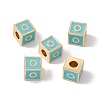 Rack Plating Brass Enamel Beads KK-B060-04G-06O-3