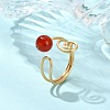 Natural Carnelian Cuff Open Rings RJEW-JR01071-01-1