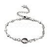 Tarnish Resistant 201 Stainless Steel Link Bracelet Settings Fit for Cabochons LS-MAK-K023-01D-P-1