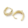 Brass Micro Pave Clear Cubic Zirconia Hoop Earring Findings EJEW-K245-20G-2