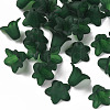 Teal Frosted Transparent Acrylic Flower Beads X-PLF018-09-1