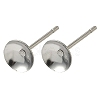 Tarnish Resistant 304 Stainless Steel Post Stud Earring Findings STAS-R063-50-1