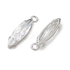 Brass Pave Clear Cubic Zirconia Pendants CU-CBAD360-09P-03-2