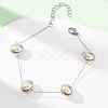 Acrylic Imitation Pearls Beaded Link Bracelets BJEW-F519-01P-1