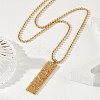 304 Stainless Steel Clear Cubic Zirconia Rectangle Constellation Pendant Necklaces for Women Men NJEW-S435-01G-L-3