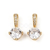 Brass Micro Pave Clear Cubic Zirconia Charms KK-B137-21G-02-1