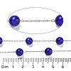 304 Stainless Steel with Glass Cat Eye Link Chains CHS-G038-08P-07-2