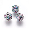 Brass Micro Pave Cubic Zirconia Beads ZIRC-F098-02P-10mm-1
