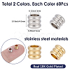 120Pcs 2 Colors 201 Stainless Steel Beads STAS-SP0002-12-2