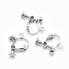 Brass Screw On Clip-on Earring Findings KK-L164-01P-1