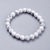 Natural Howlite Beaded Stretch Bracelets BJEW-I253-8mm-08-1
