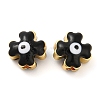 Golden Tone Brass Enamel Beads KK-E048-01G-04-2