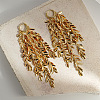 Leaf Tassel Brass Chandelier Earrings FS-WGB1A2D-01-1