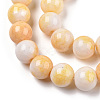 Ombre Effect Dyed Crackle Glass Round Beads Strands GLAA-T031-01E-2