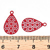 Spray Painted 430 Stainless Steel Filigree Pendants STAS-WH0047-78H-3